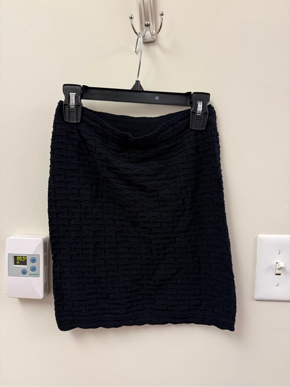 black tube top with textured pattern